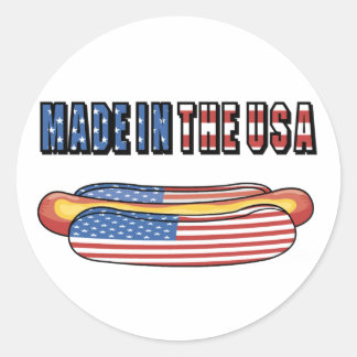 Hergestellt in den USA Hotdog Aufkleber
