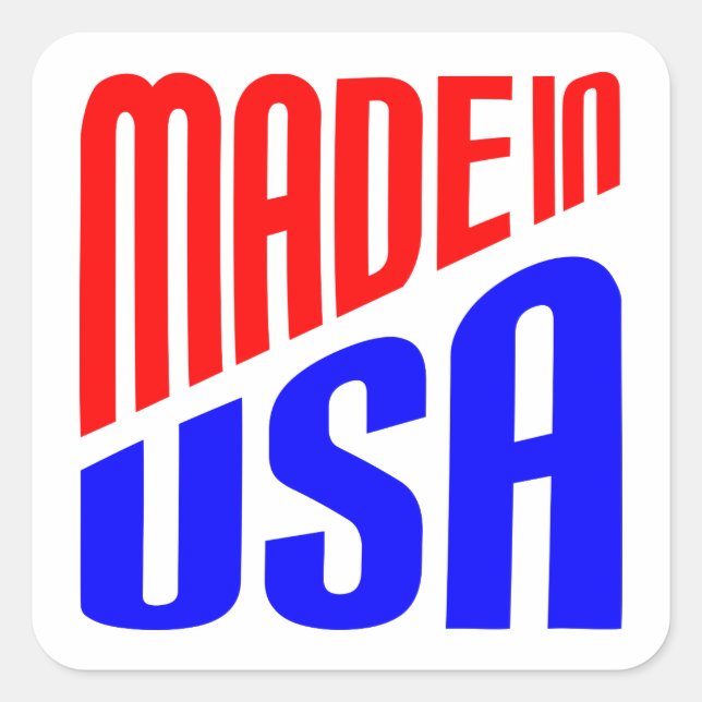 Hergestellt in den USA Quadratischer Aufkleber (Vorderseite)