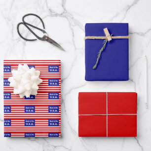 Hergestellt in den USA rot-weiß und blau-amerikani Geschenkpapier Set