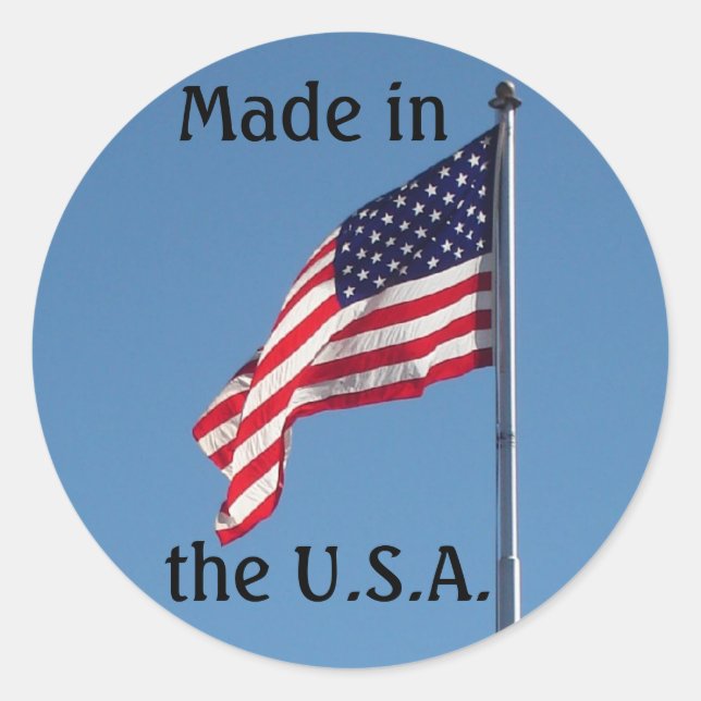Hergestellt in den USA Runder Aufkleber (Vorderseite)