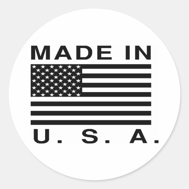 Hergestellt in den USA Runder Aufkleber (Vorderseite)