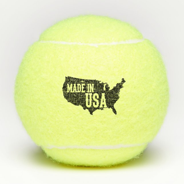 Hergestellt in den USA Tennisbälle (Vorderseite)