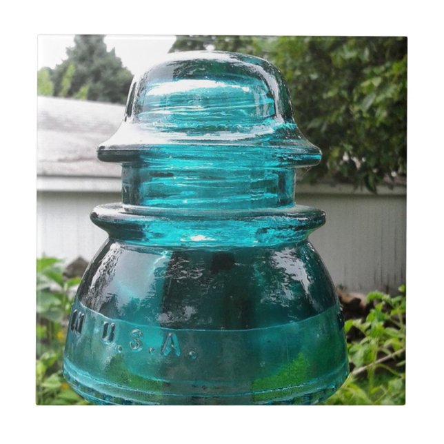 Hergestellt in den USA, Vintag Insulator Fliese (Vorderseite)