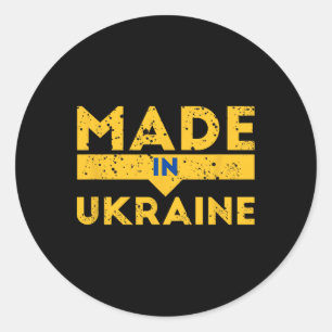 Hergestellt in der Ukraine Ukrainisches Geschenk U Runder Aufkleber