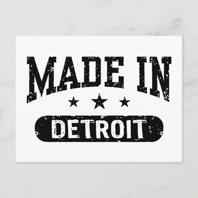 hergestellt in Detroit Postkarte (Vorderseite)