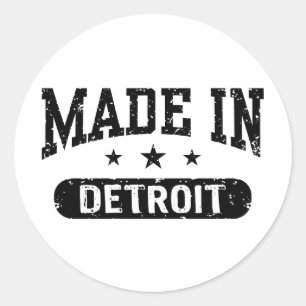 hergestellt in Detroit Runder Aufkleber