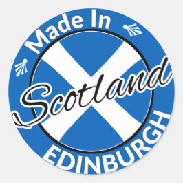 Hergestellt in Edinburgh Scotland Saltire Flag Runder Aufkleber