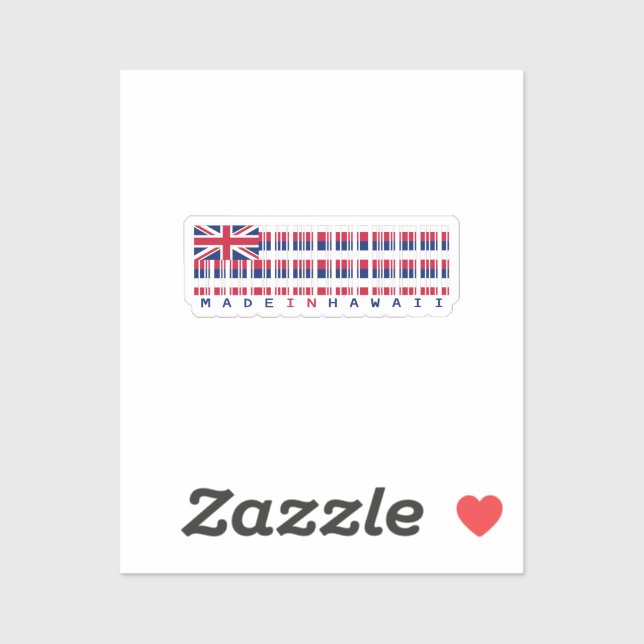 Hergestellt in Hawaii Barcode Flag Sticker - Islan (Blatt)