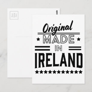 Hergestellt in Irland schönes Retro-Logo. Postkarte