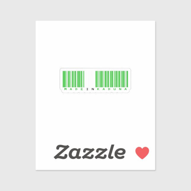 Hergestellt in Kaduna State Barcode-Flagge Aufkleber (Blatt)