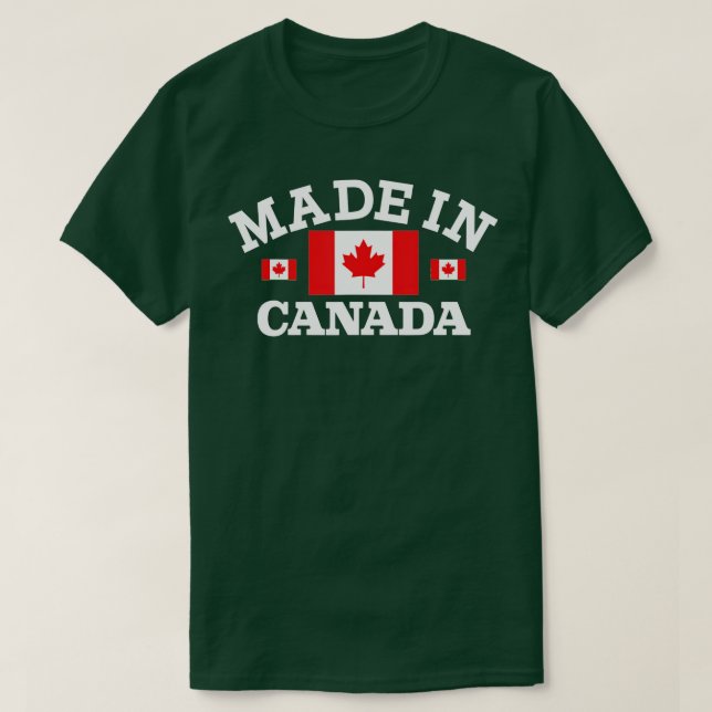 Hergestellt in kanadischer Flagge T-Shirt (Design vorne)