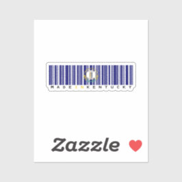Hergestellt in Kentucky Barcode Flag Sticker - Sta
