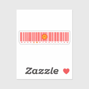 Hergestellt in Kirgisistan Barcode Flaggen Aufkleb Aufkleber