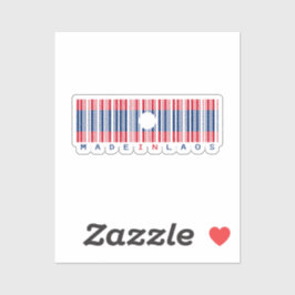 Hergestellt in Laos Barcode-Flaggen-Aufkleber Aufkleber