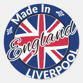 Hergestellt in Liverpool England Union Jack Flag Runder Aufkleber