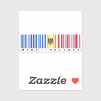 Hergestellt in Moldawien Barcode-Flagge Aufkleber