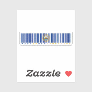 Hergestellt in New Hampshire Barcode Flag Sticker