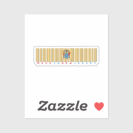 Hergestellt in New Jersey Barcode Flag Sticker