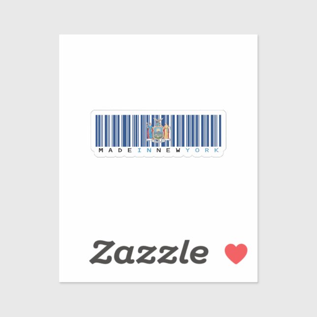 Hergestellt in New York Barcode Flag Sticker - Sto (Blatt)