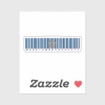 Hergestellt in North Dakota Barcode Flag Sticker