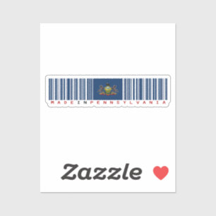 Hergestellt in Pennsylvania Barcode Flag Staatssto Aufkleber