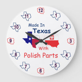 hergestellt in Texas mit polnischen Teilen Große Wanduhr