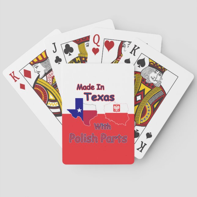 hergestellt in Texas mit polnischen Teilen Spielkarten (Rückseite)