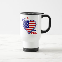 Hergestellt in USA Herz Flag Travel Mug Reisebecher
