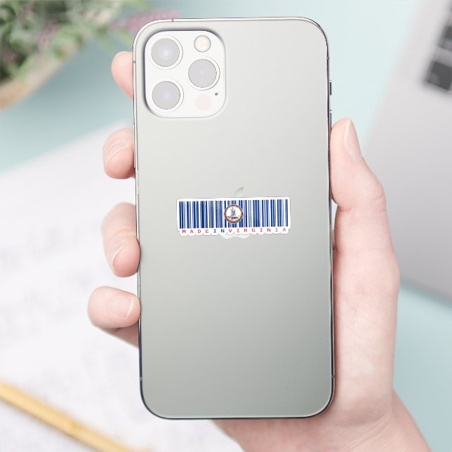 Hergestellt in Virginia Barcode Flag Staatsstolz Aufkleber (Telefon)