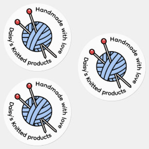 Hergestellt mit Handstricktechnik Personalized   Etiketten