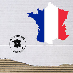 Hergestellt mit Liebe in Frankreich Gummistempel