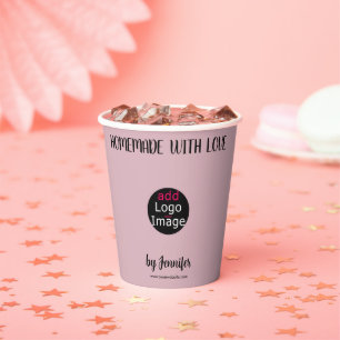 Hergestellt mit Liebe Stylisch benutzerdefinierte  Pappbecher