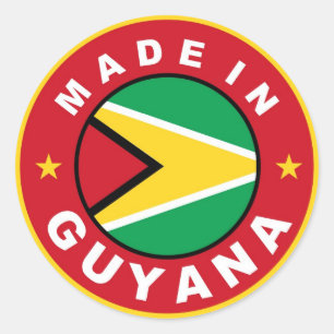 hergestellt unter der Flagge eines guyana-Landes Runder Aufkleber