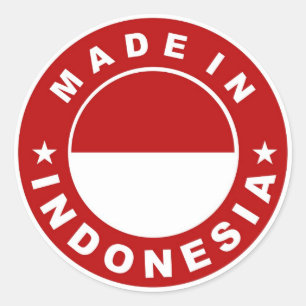 hergestellt unter indonesischer Flagge und Kennzei Runder Aufkleber