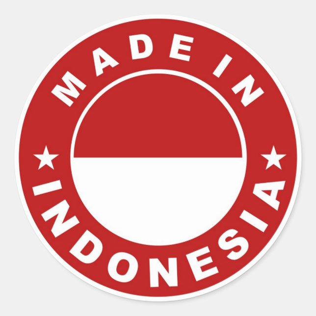 hergestellt unter indonesischer Flagge und Kennzei Runder Aufkleber (Vorderseite)