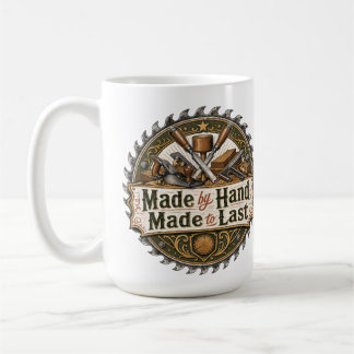 Hergestellt von Hand Heritage Holzarbeiten Aufkleb Kaffeetasse