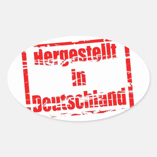 Herisch Deutschland - Made in Germany Ovaler Aufkleber (Vorderseite)