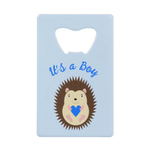 Hérisson à coeur bleu personnalisé pour bébé garço