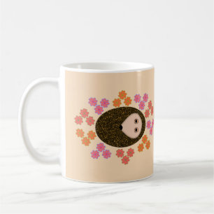 Hérisson dormant et Mug de fleurs