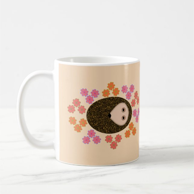 Hérisson dormant et Mug de fleurs (Gauche)