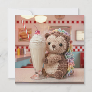 Hérisson et Milkshake Carte vierge