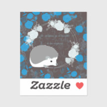 hérisson, fleur de vie, bleu, mandala, zen chakra