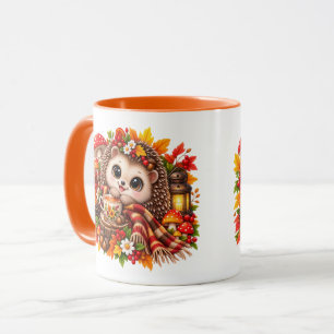 Hérisson Mignon Cozy Automne Tasse à Thé Forêt