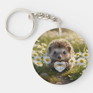 Hérisson mignon d'avril avec cœur de diamant