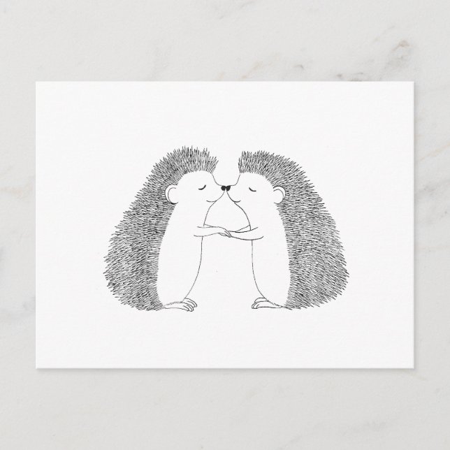 Hérisson mignon Je t'aime Carte postale (Devant)