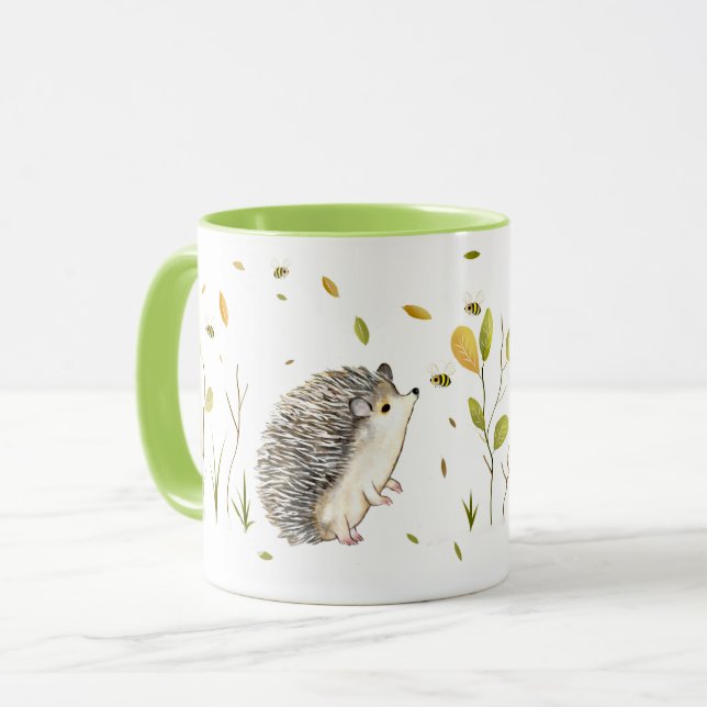 Hérisson personnalisé tasse à deux tons (Devant gauche)