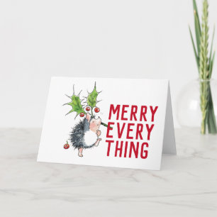 Hérisson Whimsical Joyer Tout Noël Carte