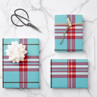 Heritage Folk Kariert Geschenkpapier Set