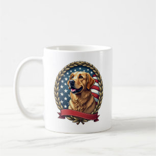 Heritage Golden Retriever Patriotisches Vintage T- Kaffeetasse