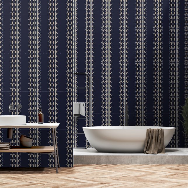 Heritage Luxe (Indigo + Earth) Luxury Tapete (Badezimmer)